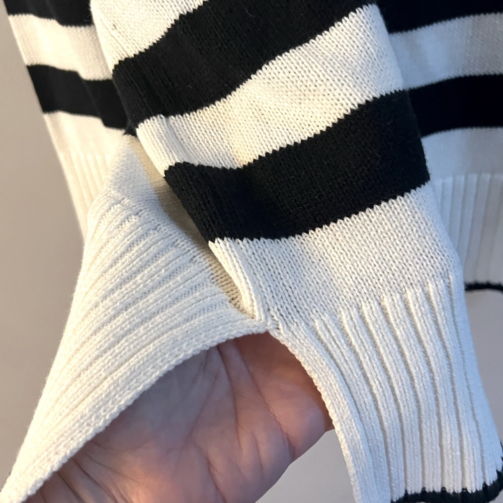 🆕 Sonoma Black and White Striped Women's Sweater in size 1X. - Picture 3 of 5